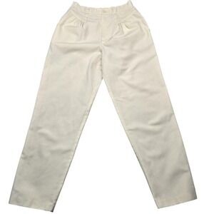 Vintage Casablanca Pants Womens Small‎ Ivory High Waist Pleated Tapered 90s
